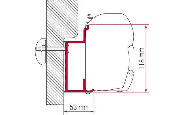 Fiamma Markisenadapter Eura Mobil Karmann Wandmontage 3 Fiamma Markisenadapter Eura Mobil Karmann Wandmontage