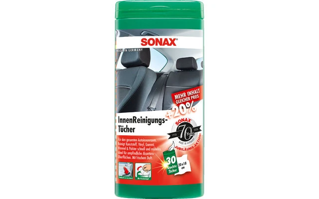 Sonax Fahrzeug Innenreinigungstücher 30 Stück 3 Sonax Fahrzeug Innenreinigungstücher 30 Stück