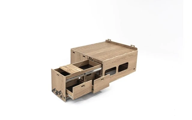 Escape Vans Tour Box XL Klapptisch / Bett / Schublade Box VW Caravelle / Multivan / Transporter T6 / T6.1 Oak 6 Escape Vans Tour Box XL Klapptisch / Bett / Schublade Box VW Caravelle / Multivan / Transporter T6 / T6.1 Oak – Bild 4